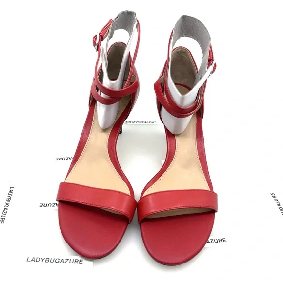 NIB Lauren Ralph Lauren Women’s Glinda Leather Ankle Wrap Sandals Size: 7B - Picture 1 of 8